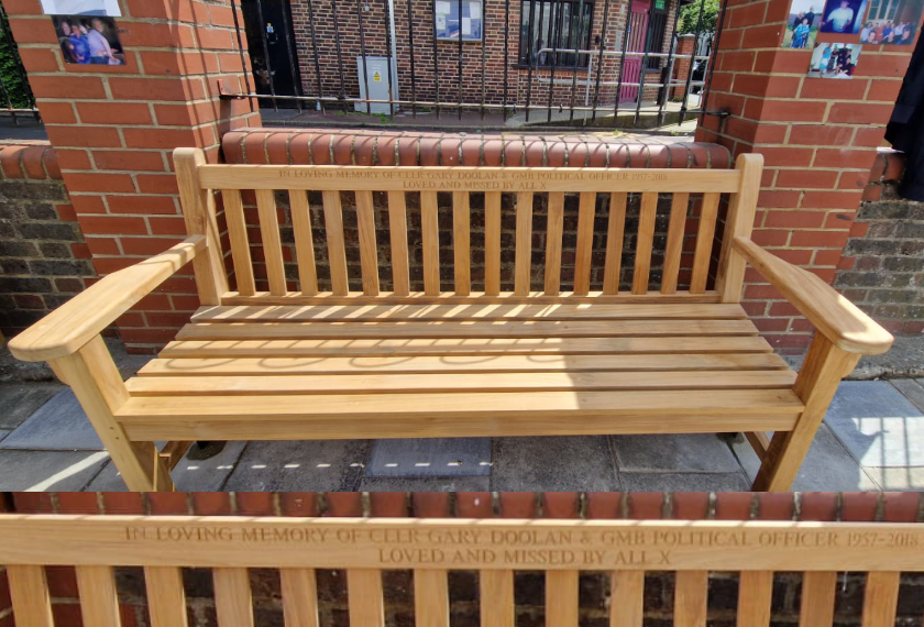 Community bench installed in memory of Gary Doolan